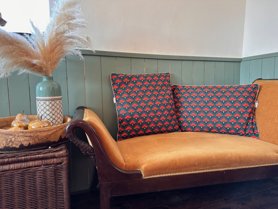 Grand coussin rectangulaire motifs art déco