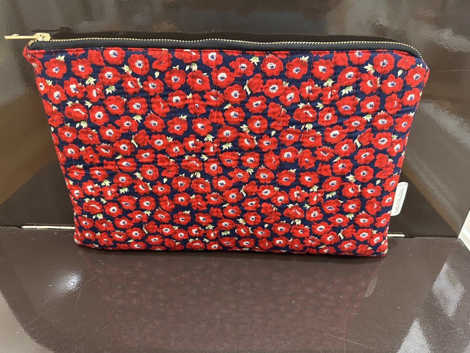 Pochette plate à zip Coquelicots
