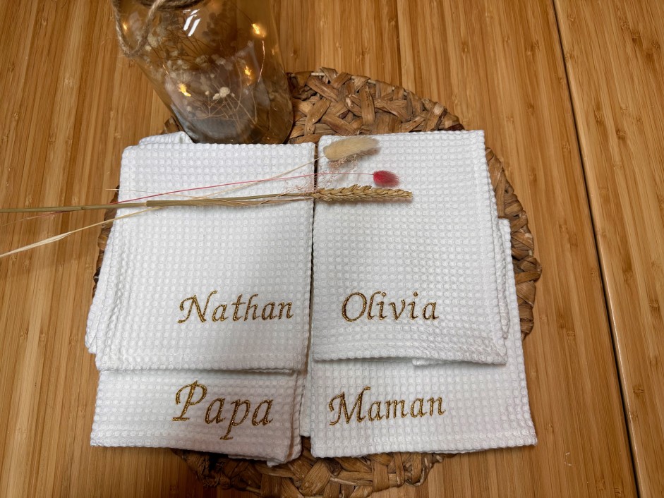 Serviette de table en nid d'abeille - UNIQUEMENT SUR COMMANDE