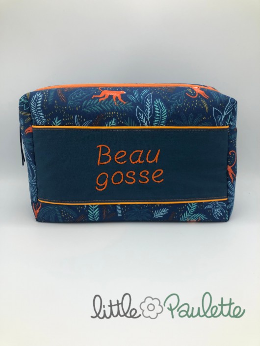 Trousse de toilette brodée - Beau gosse