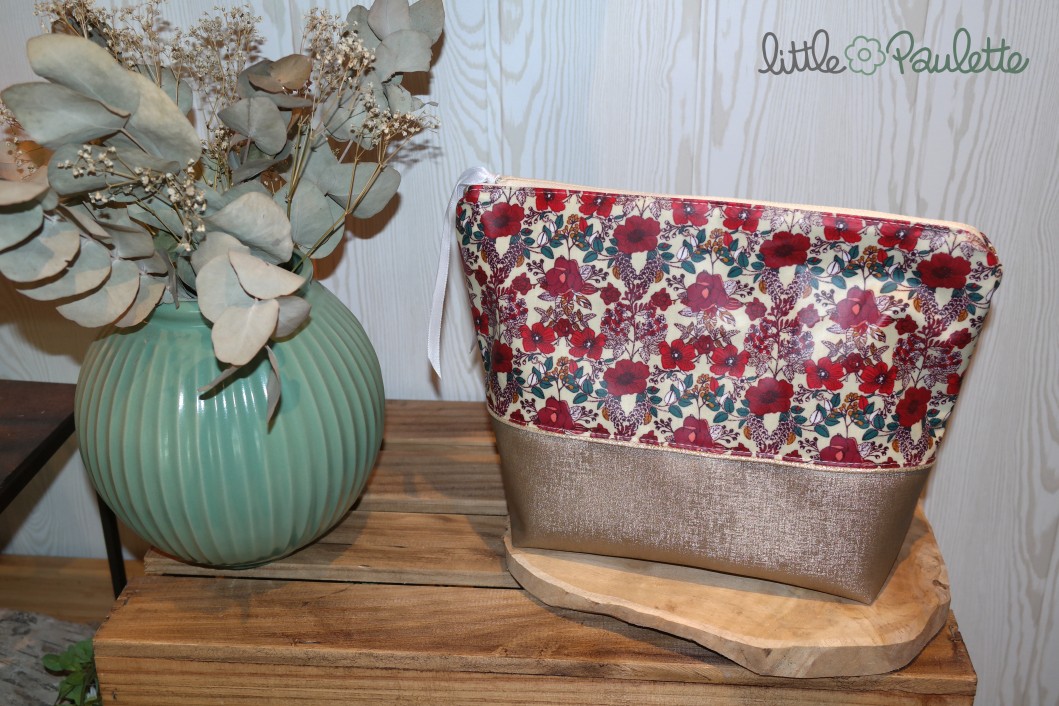 Trousse de toilette simili cuir et coton enduit - Micheline