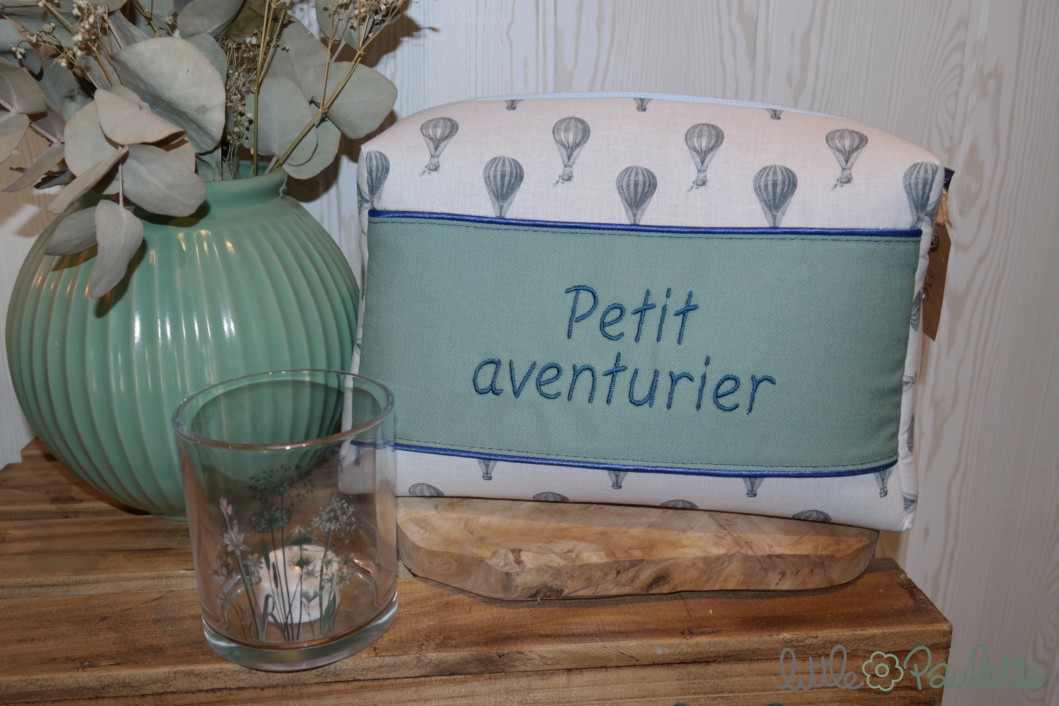 Trousse de toilette brodée - Petit aventurier