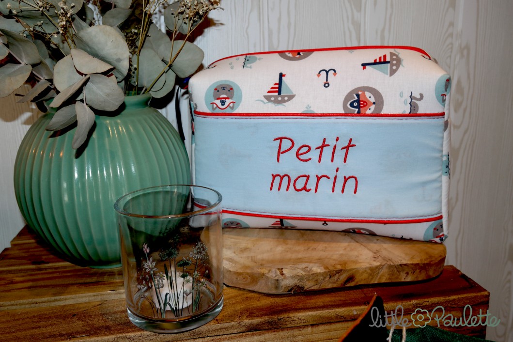Trousse de toilette brodée - Petit marin